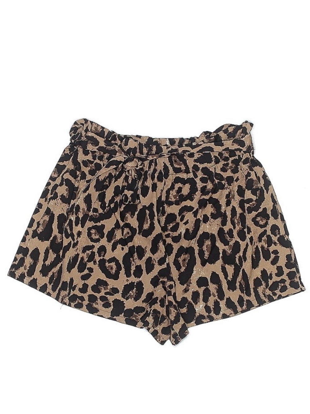 🌿 SHEIN Leopard Print High Waist Tie-Belt Shorts - 2XL